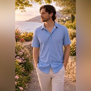 Daniel Hechter Sky Blue Casual Button Down Shirt